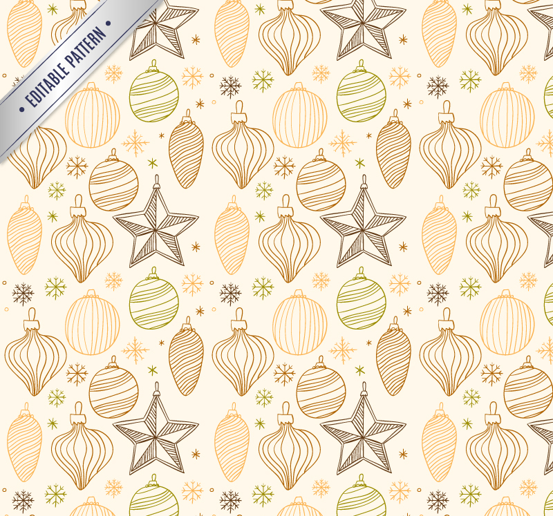 Painted Christmas ornaments seamless background vector material
