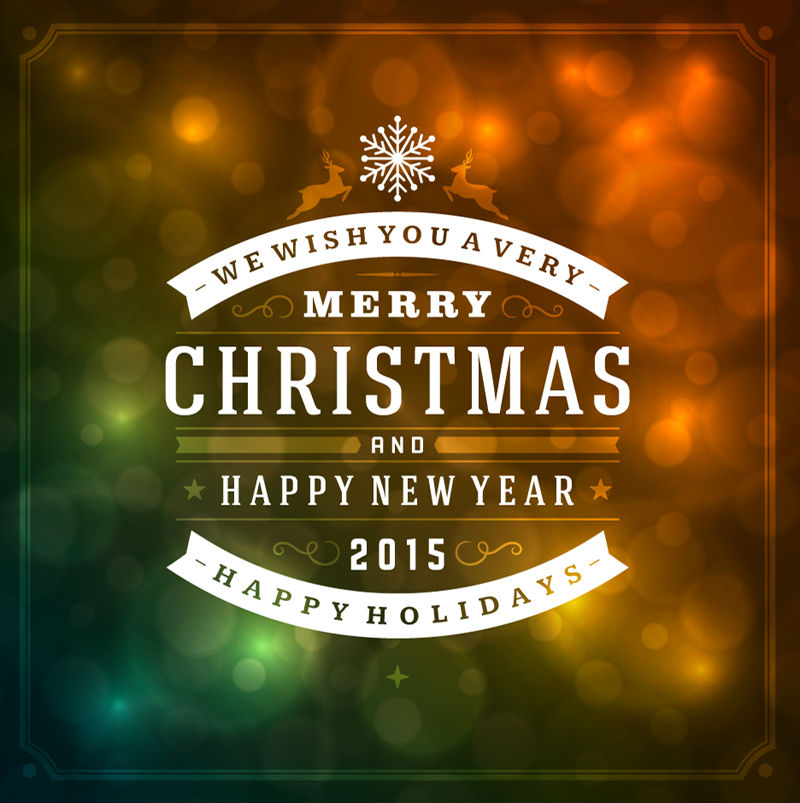 Dream Christmas and New Year WordArt vector material
