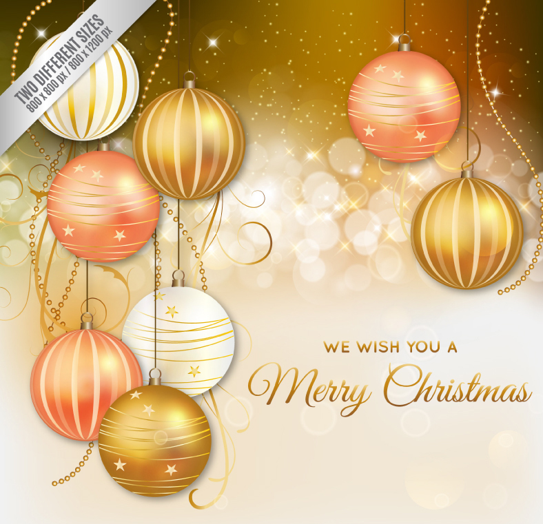 Exquisite lob Christmas greeting card vector material
