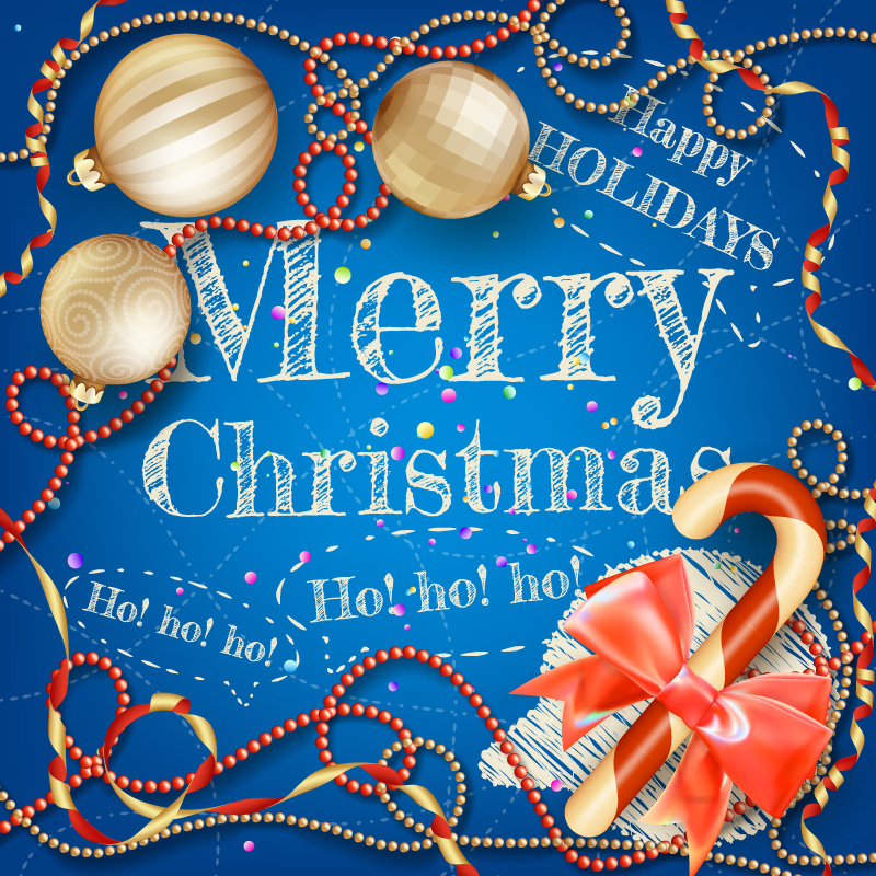 Exquisite lob with Christmas candy cane vector material
