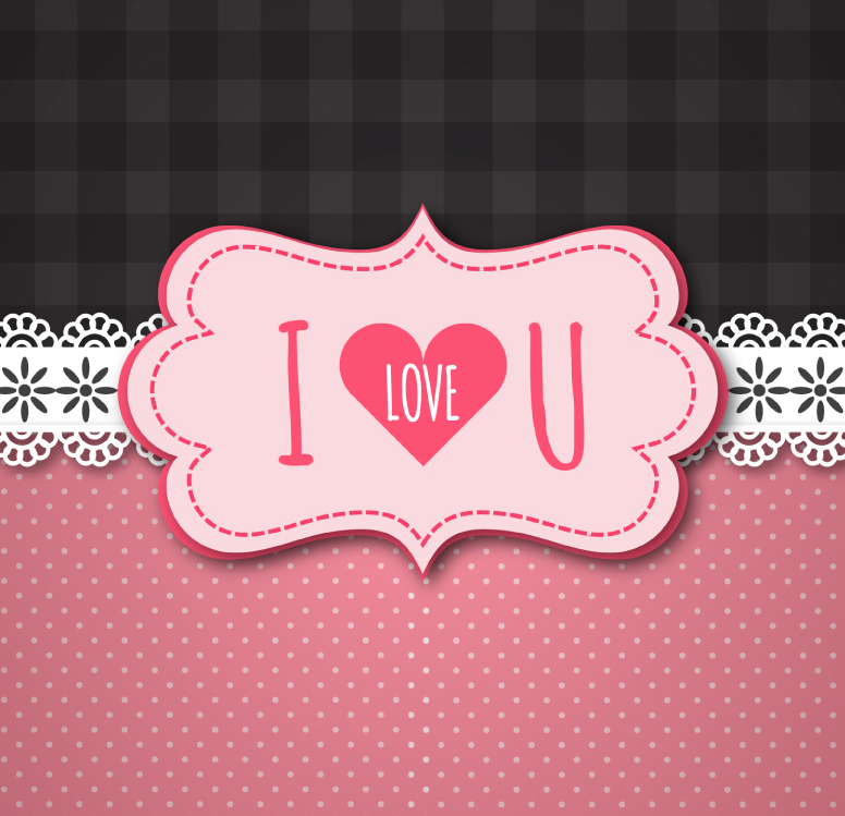 Exquisite Shuiyu point Valentine greeting card vector material

