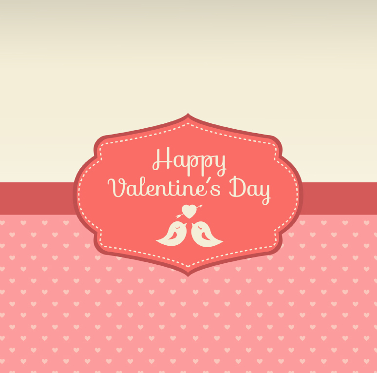 Pink Valentine's Day greeting cards vector material
