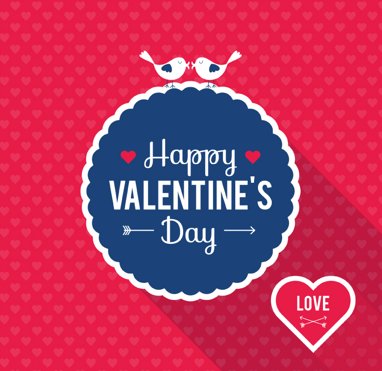 Exquisite Valentine's Day greeting cards vector material label
