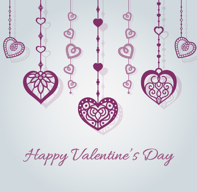 Love Charm purple pattern vector material
