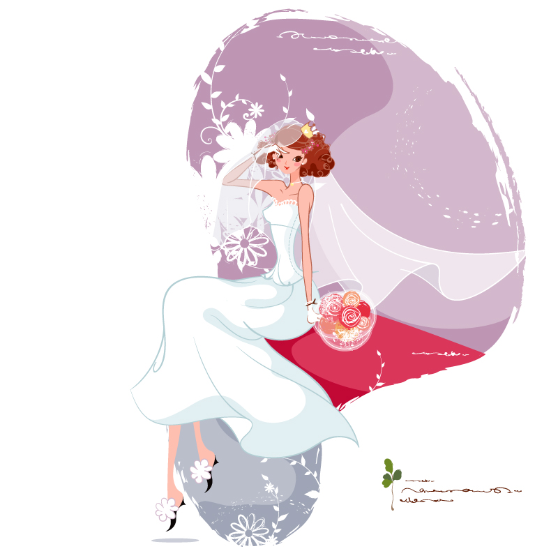 Painted bridal vector material
