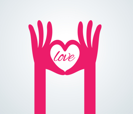 Rose Red gesture of love design vector material
