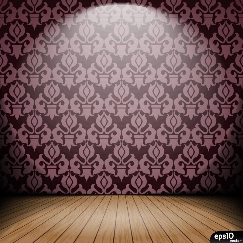 BrightEmpty room gorgeous wallpaper background vector material
