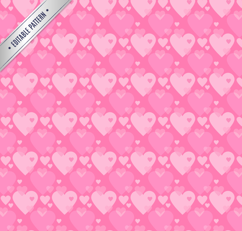 Pink Love seamless background design vector material
