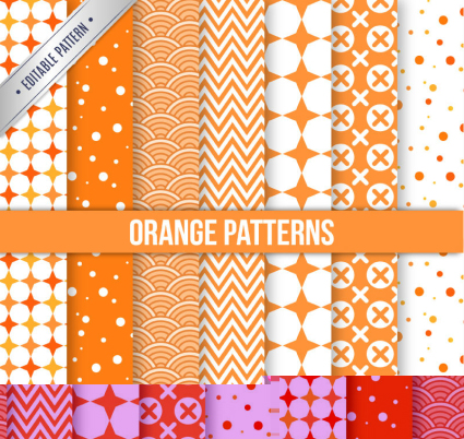 10 models orange line seamless background vector material
