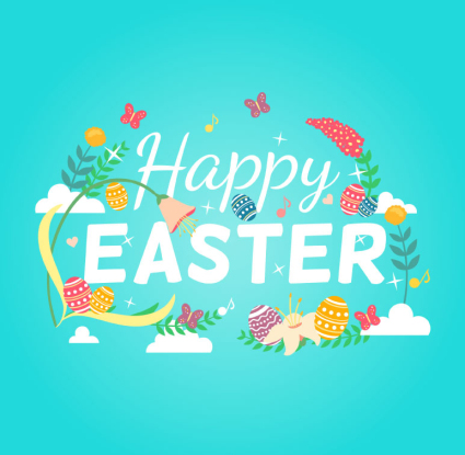 Fresh Easter greeting card vector material
