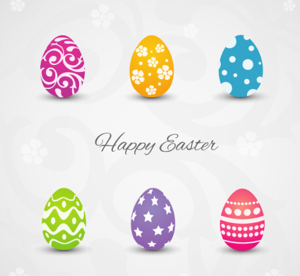 6 Easter Egg pattern vector material
