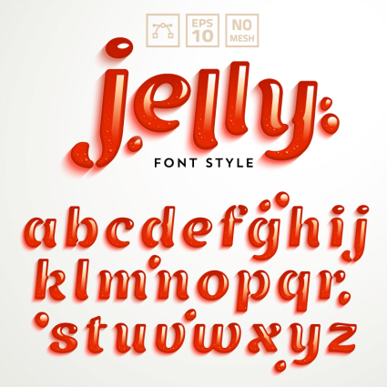 Creative jelly letter design vector material
