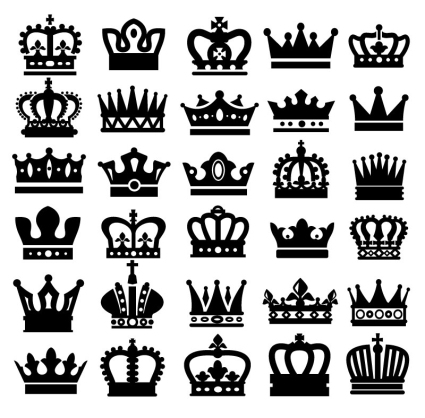 30, a black crown icon vector material
