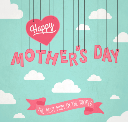 Creative Mother's Day greeting cards vector ornaments
