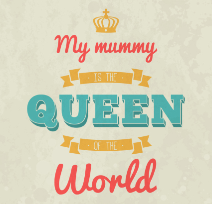 Mother's Day poster vector material WordArt
