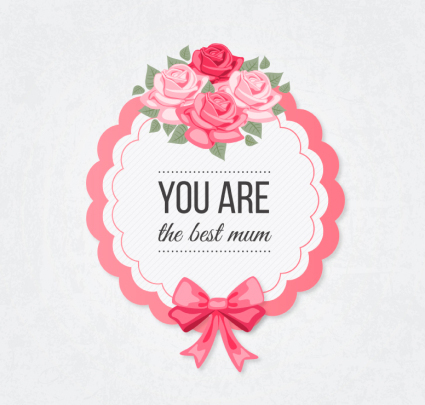 Mother's Day roses decorative greeting card vector
