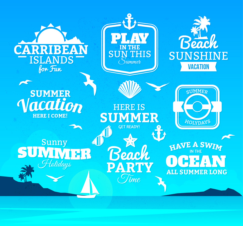 9 WordArt vector summer vacation
