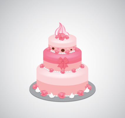 Pink Layer Cake design vector material
