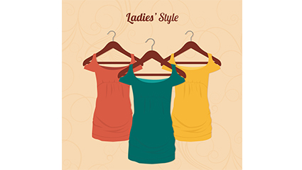 Ms. fashion dress vector material