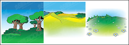 Vector cartoon landscape material