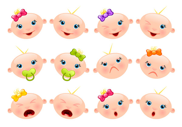 Cute baby picture vector 
