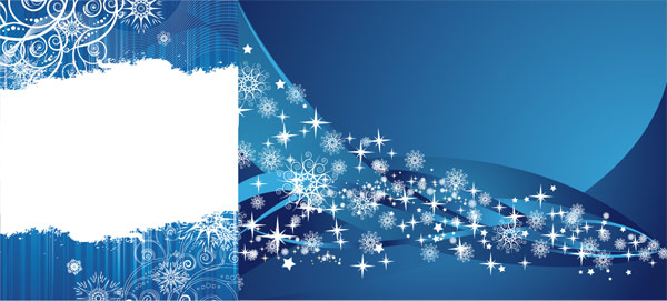 Blue Snowflake Background Vector 