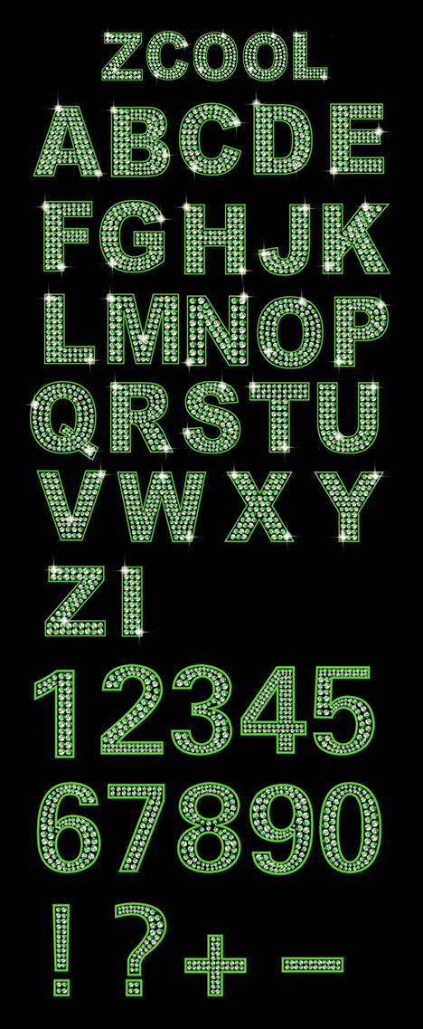 Diamond English and digital vector material (green) 