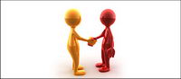 3D picture shook hands with little material