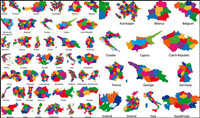 Colorful map silhouette vector material -2