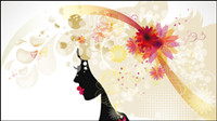 Fashionable beauty silhouette 03 - vector