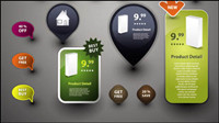 Beautiful icon button 02-- vector material