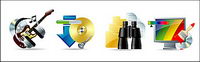 Music, download, to find, such as color vector icon material